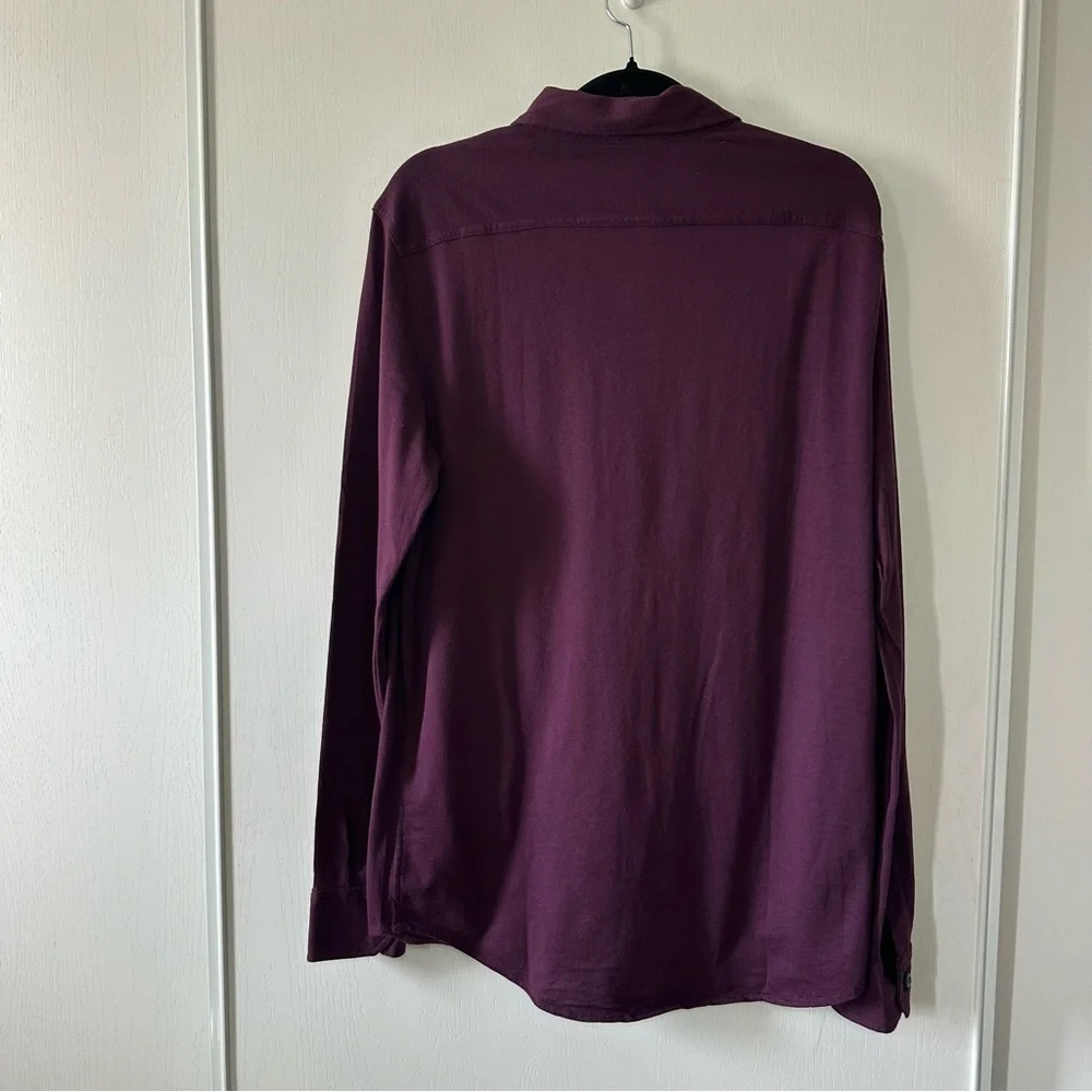 Banana Republic Men's Purple 90% Cotton 10% Cashmere Button-Up L/S Shirt- Large